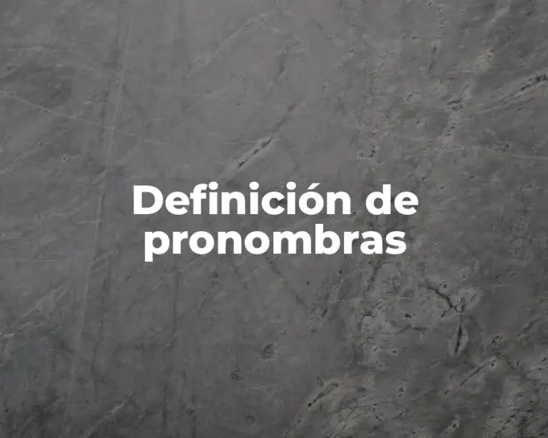 Definición de pronombras