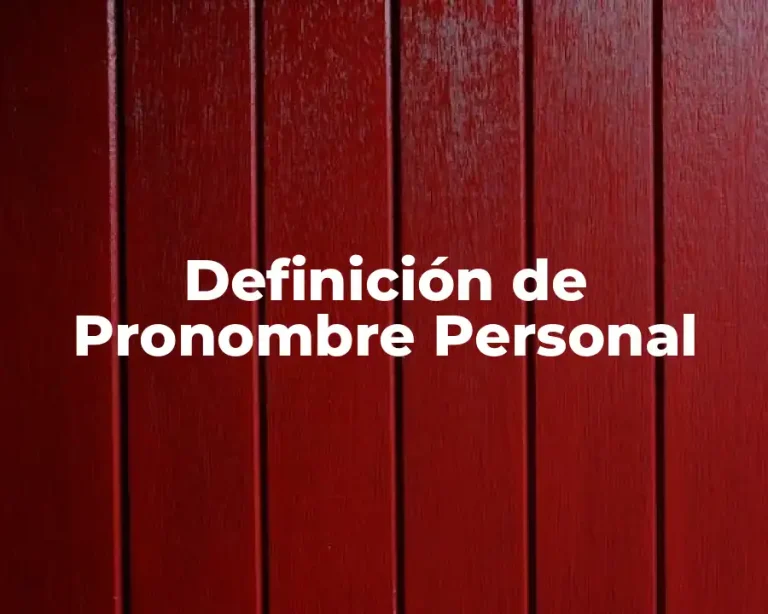 Definición de Pronombre Personal