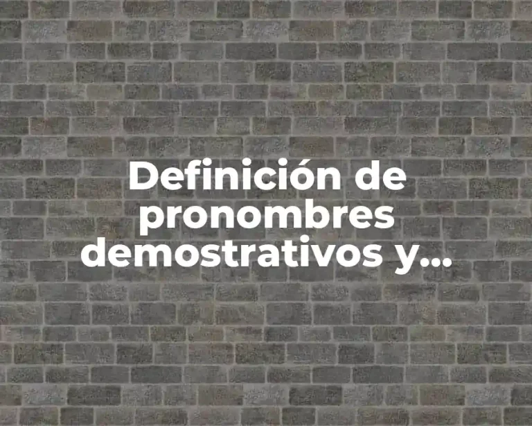 Definición de pronombres demostrativos y posesivos