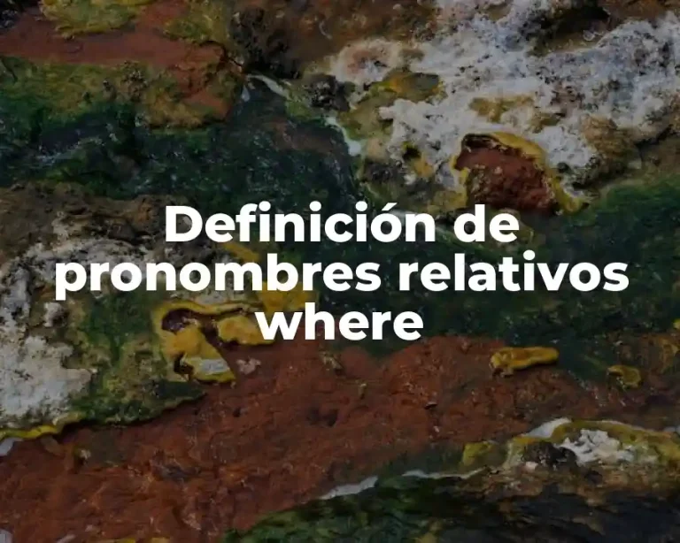 Definición de pronombres relativos where