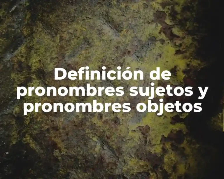 Definición de pronombres sujetos y pronombres objetos
