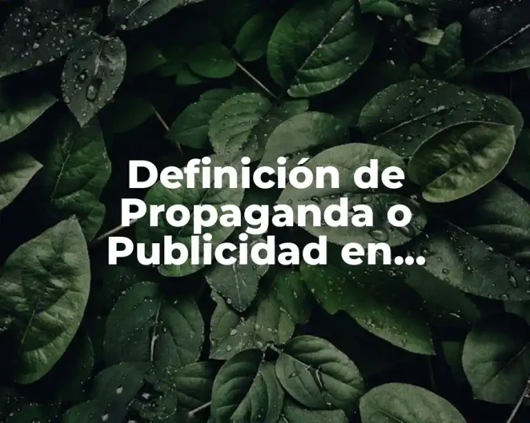 Definición de Propaganda o Publicidad en contabilidad