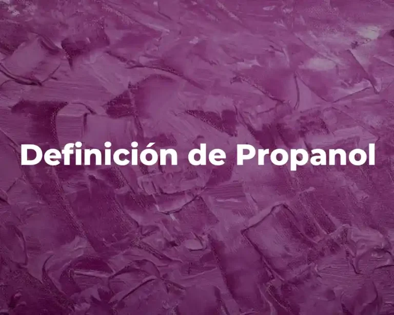Definición de Propanol