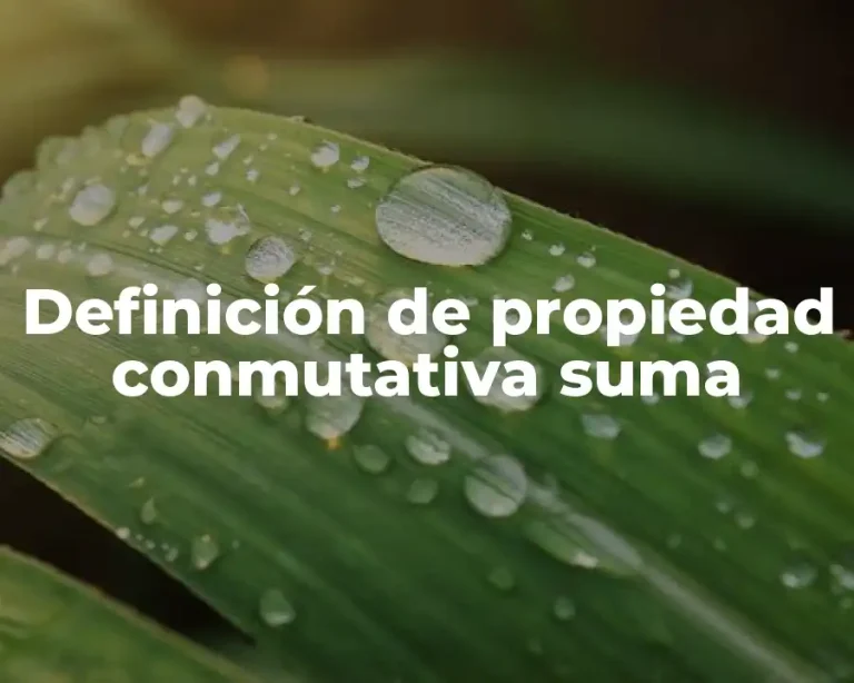 Definición de propiedad conmutativa suma