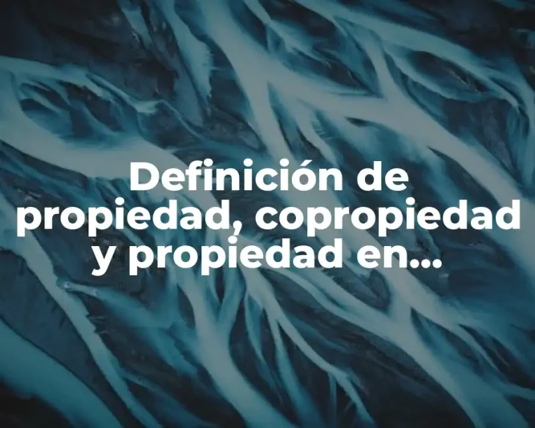 Definición de propiedad, copropiedad y propiedad en condominio
