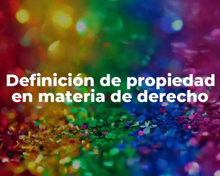 Definición de propiedad en materia de derecho
