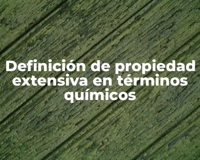 Definición de propiedad extensiva en términos químicos