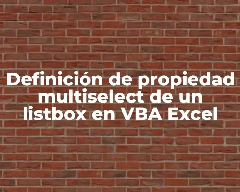 Definición de propiedad multiselect de un listbox en VBA Excel