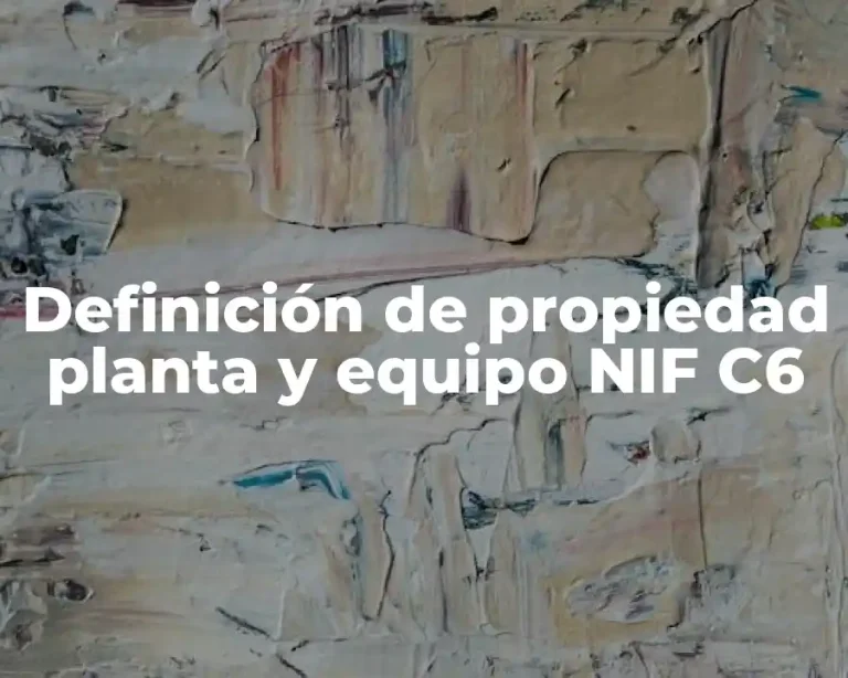 Definición de propiedad planta y equipo NIF C6