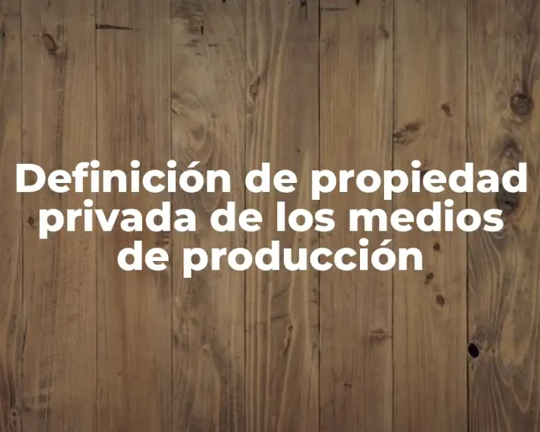 Definición de propiedad privada de los medios de producción