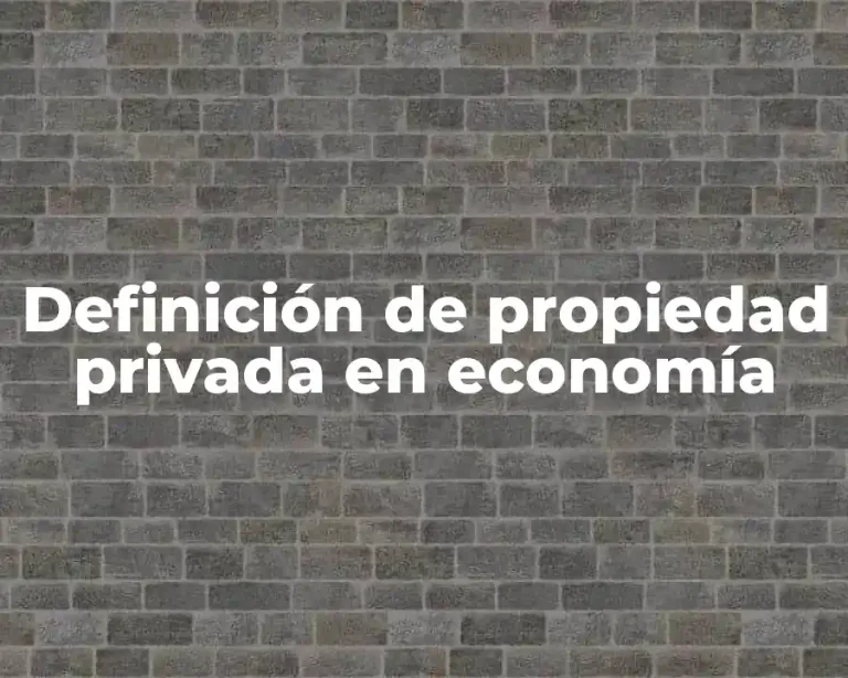 Definición de propiedad privada en economía