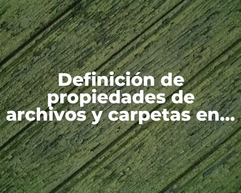 Definición de propiedades de archivos y carpetas en informática