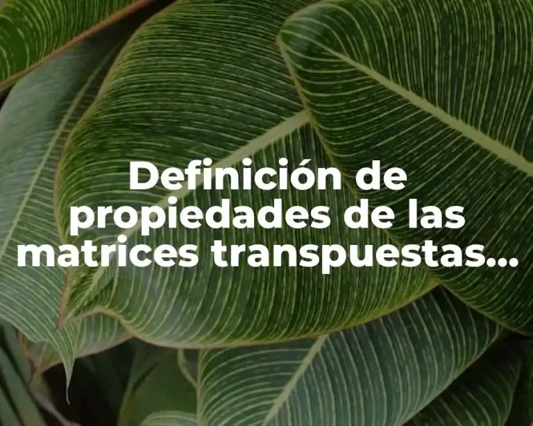 Definición de propiedades de las matrices transpuestas demostración