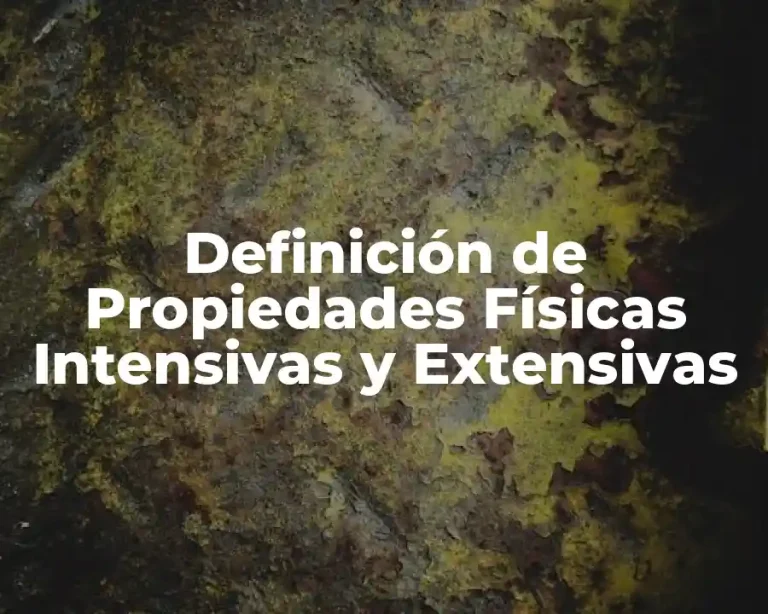 Definición de Propiedades Físicas Intensivas y Extensivas