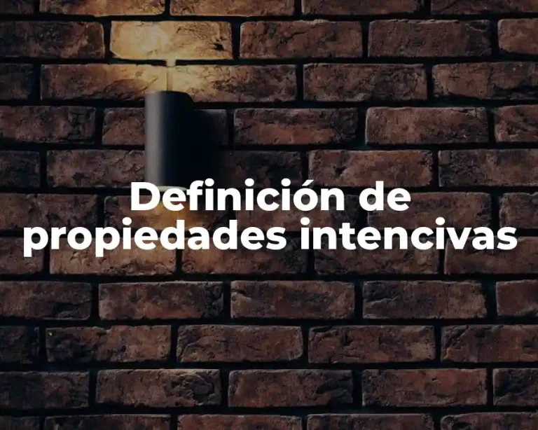 Definición de propiedades intencivas