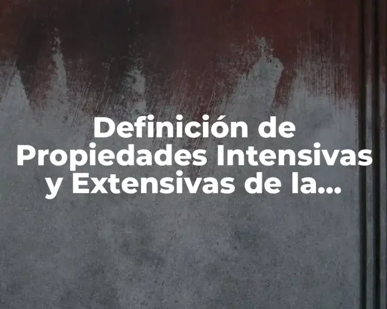 Definición de Propiedades Intensivas y Extensivas de la Materia en Química