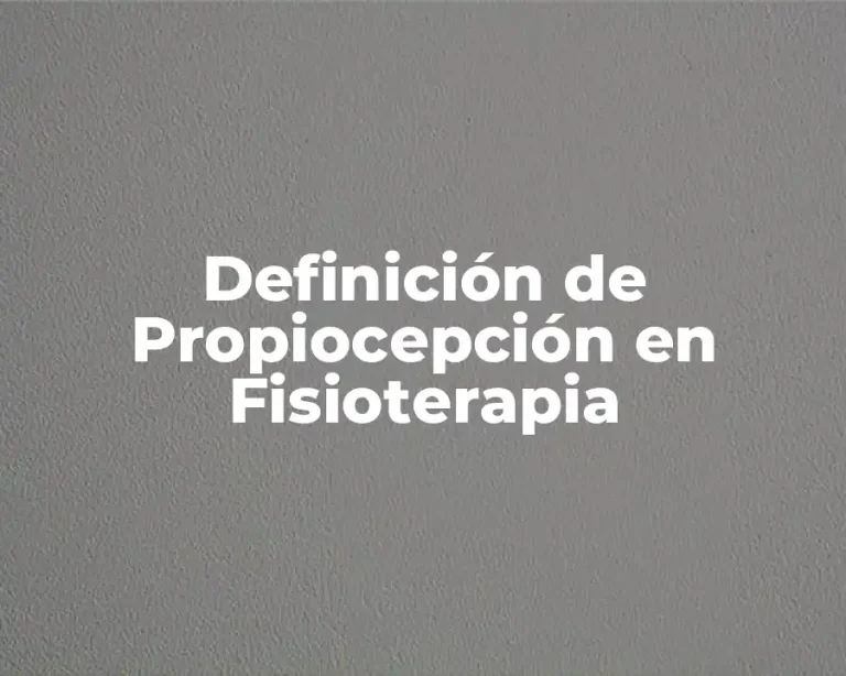 Definición de Propiocepción en Fisioterapia