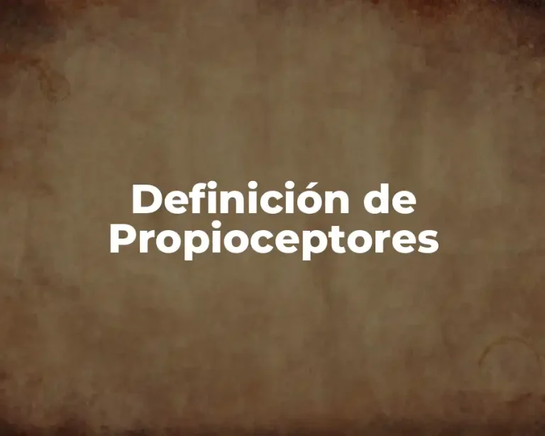 Definición de Propioceptores