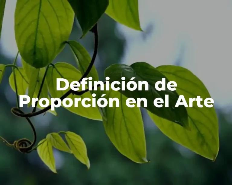 Definición de Proporción en el Arte