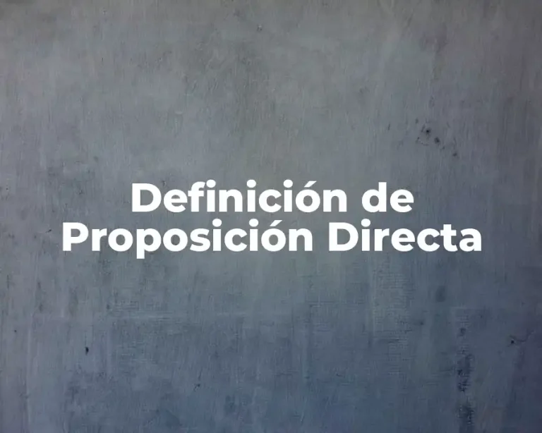 Definición de Proposición Directa