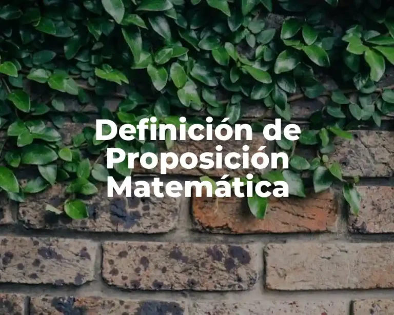 Definición de Proposición Matemática