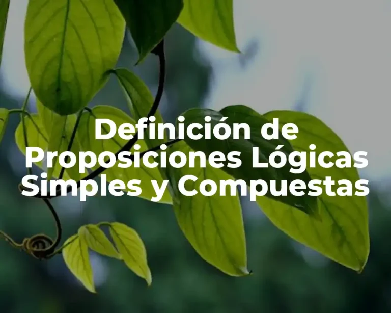 Definición de Proposiciones Lógicas Simples y Compuestas