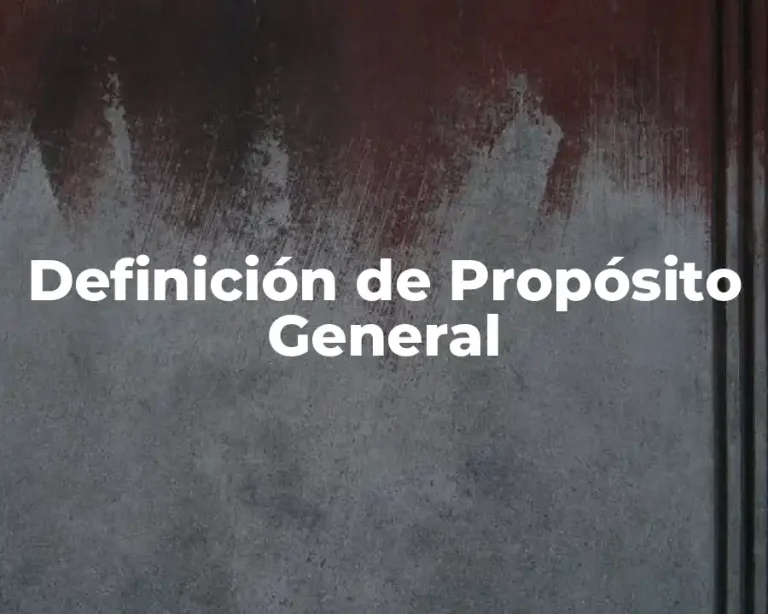 Definición de Propósito General