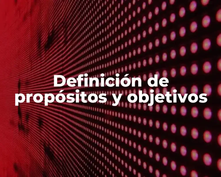 Definición de propósitos y objetivos