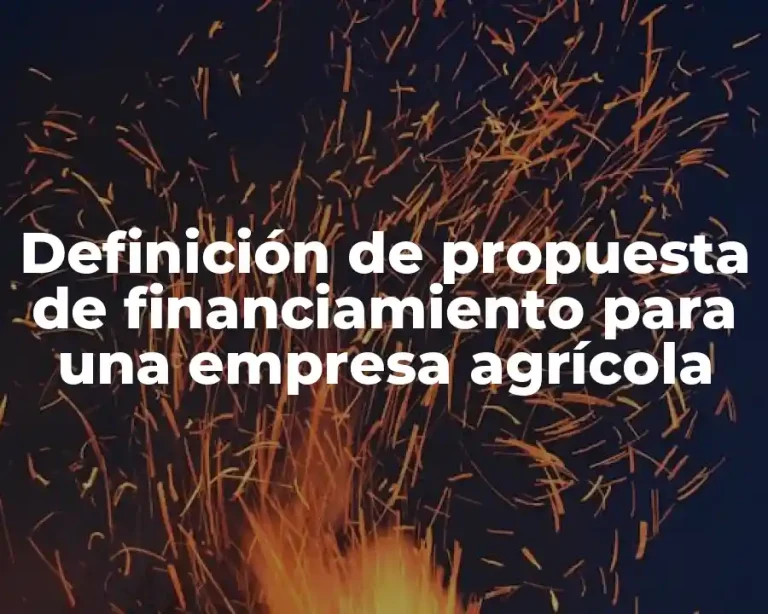 Definición de propuesta de financiamiento para una empresa agrícola