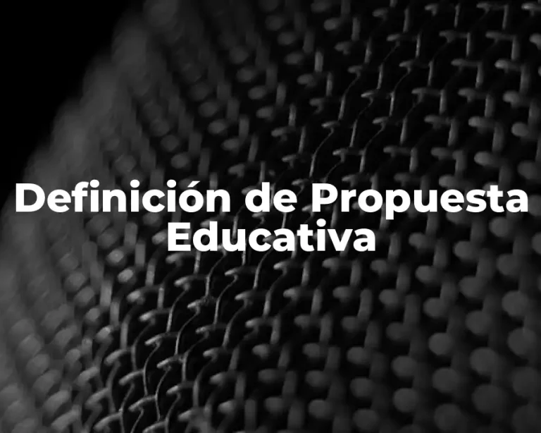 Definición de Propuesta Educativa