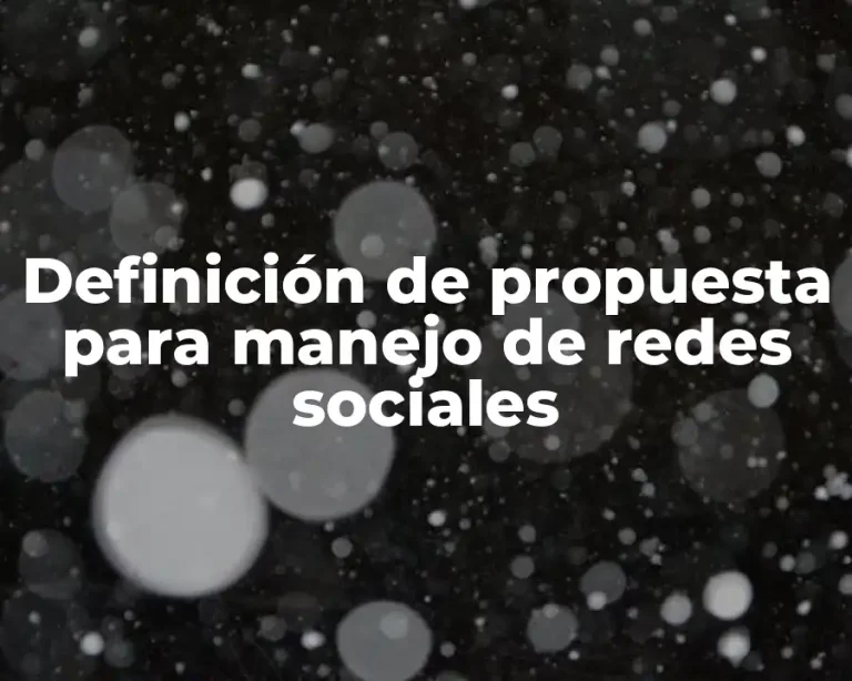 Definición de propuesta para manejo de redes sociales
