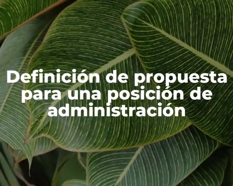 Definición de propuesta para una posición de administración