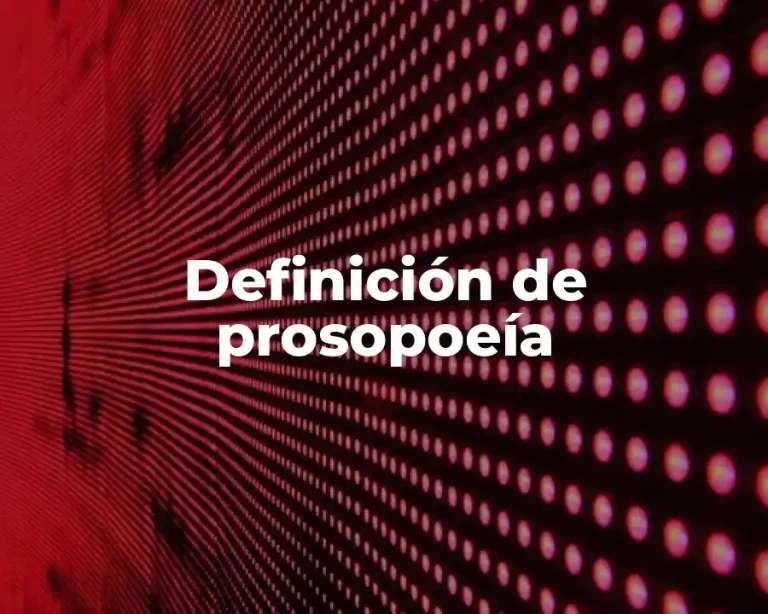 Definición de prosopoeía