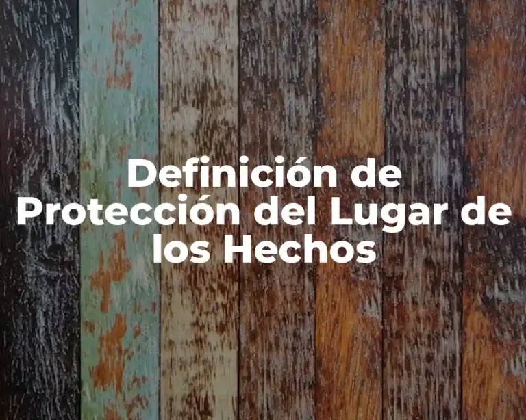 Definición de Protección del Lugar de los Hechos