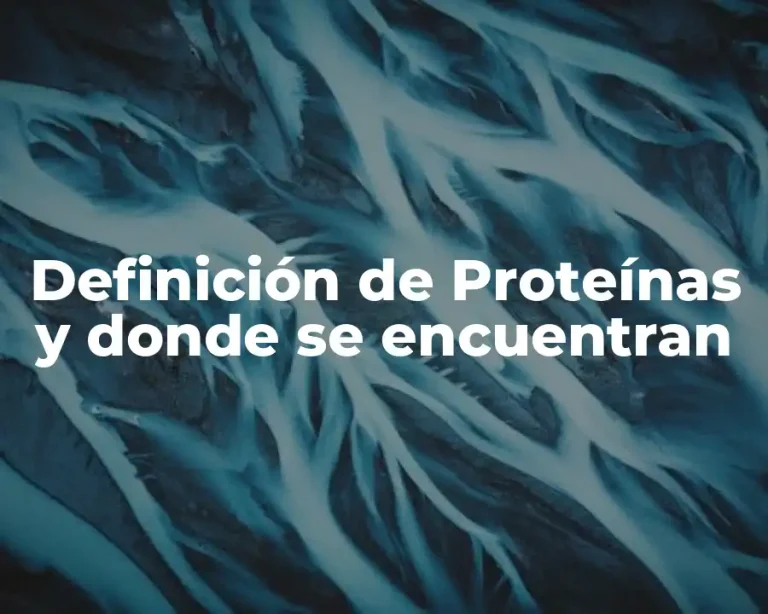 Definición de Proteínas y donde se encuentran