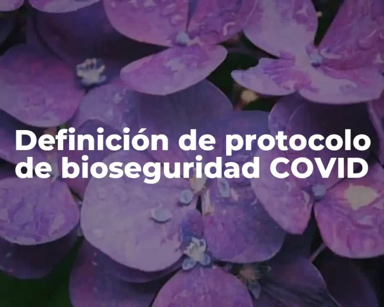 Definición de protocolo de bioseguridad COVID