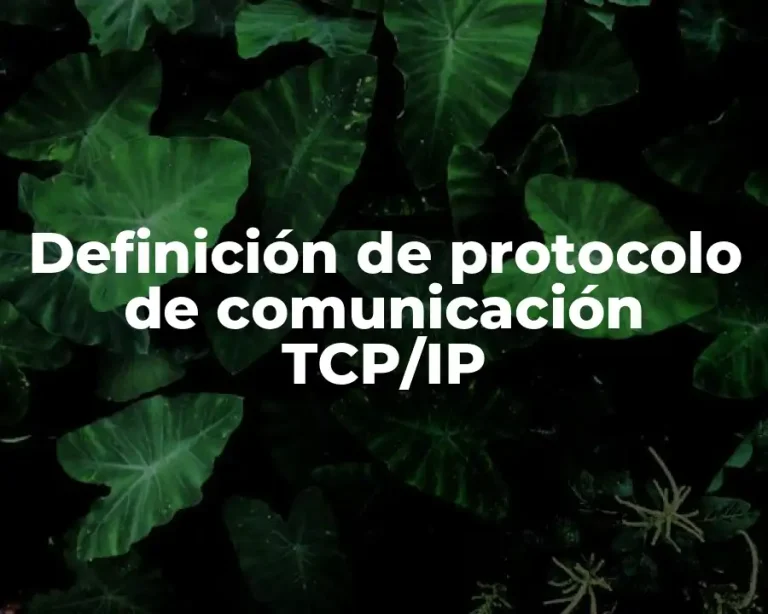 Definición de protocolo de comunicación TCP/IP