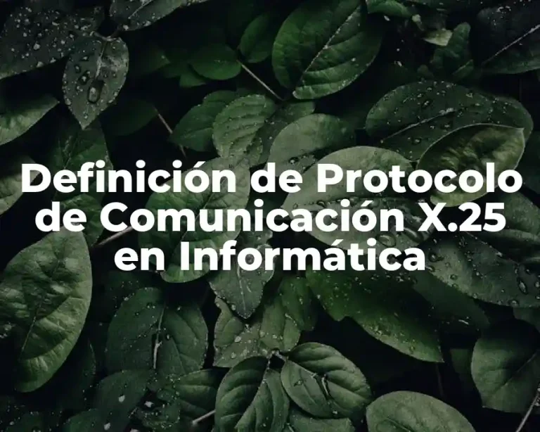 Definición de Protocolo de Comunicación X.25 en Informática