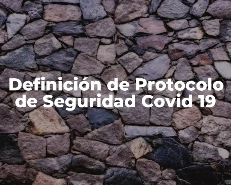 Definición de Protocolo de Seguridad Covid 19