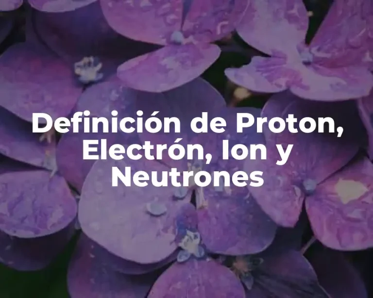 Definición de Proton, Electrón, Ion y Neutrones