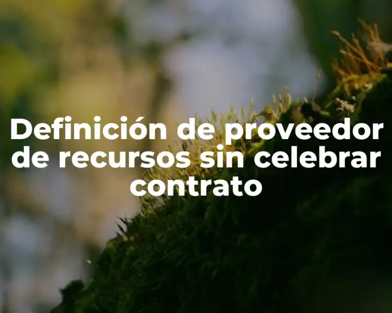 Definición de proveedor de recursos sin celebrar contrato