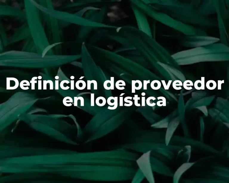 Definición de proveedor en logística