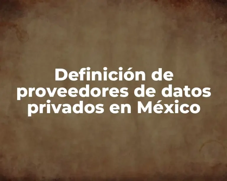 Definición de proveedores de datos privados en México