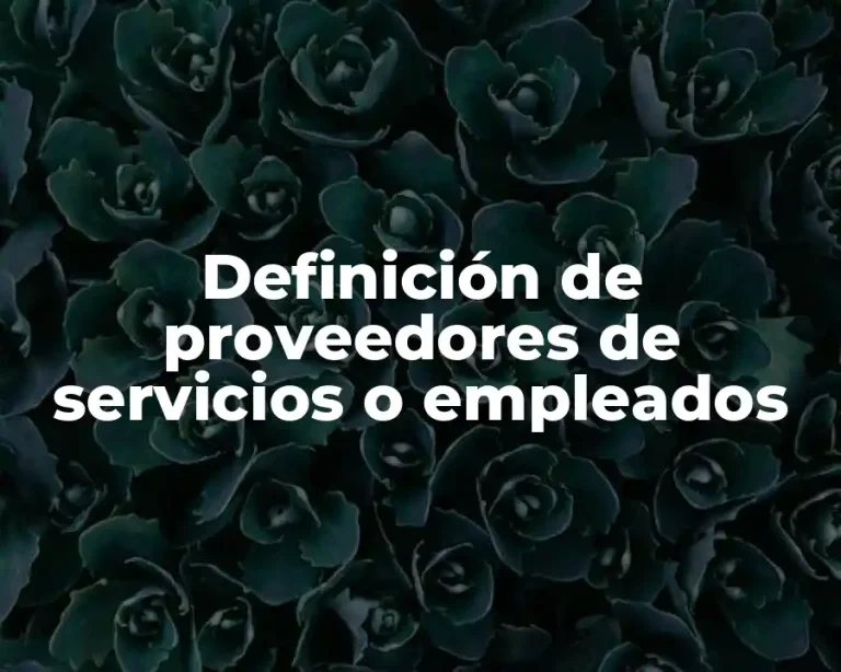 Definición de proveedores de servicios o empleados