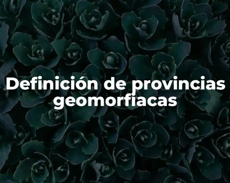 Definición de provincias geomorfiacas