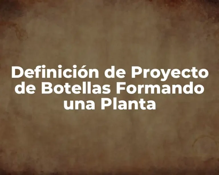 Definición de Proyecto de Botellas Formando una Planta