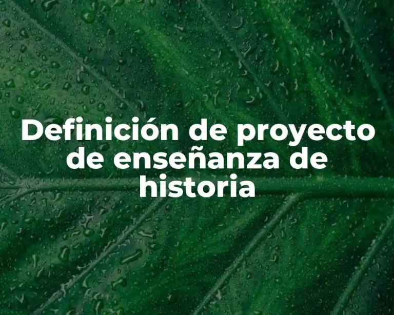 Definición de proyecto de enseñanza de historia