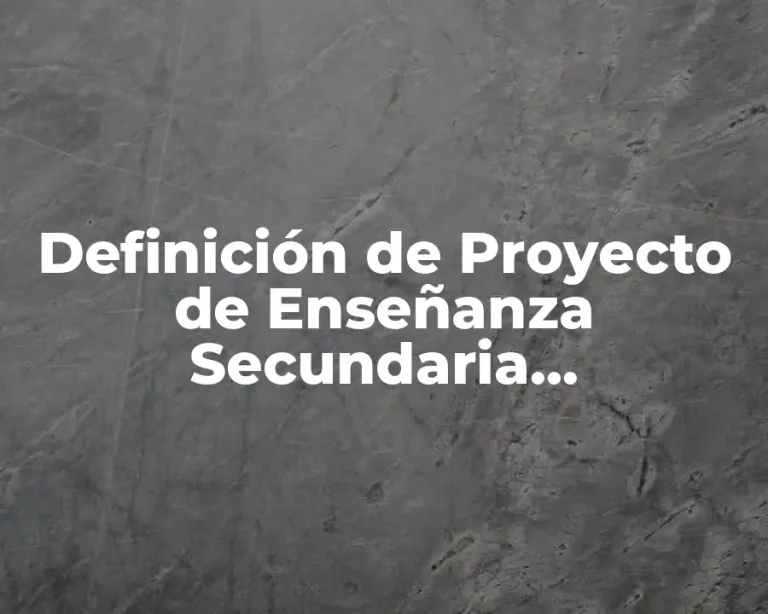 Definición de Proyecto de Enseñanza Secundaria Matemáticas