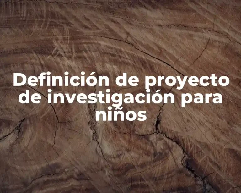 Definición de proyecto de investigación para niños