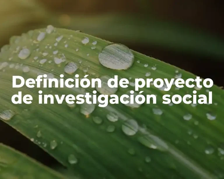 Definición de proyecto de investigación social
